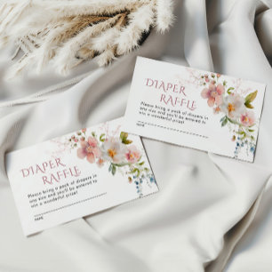 Informações Cartão de Envio para Sorteio de Fraldas com Flores