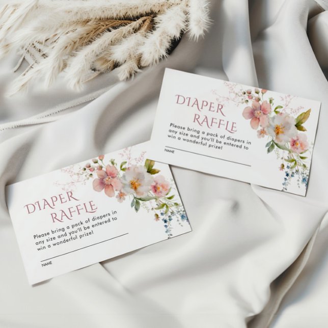 Informações Cartão de Envio para Sorteio de Fraldas com Flores (Criador carregado)