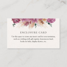 Cartão de Envio Personalizado Boho Pampas Grass