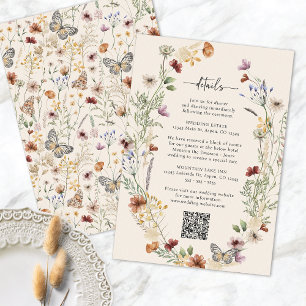 Informações Cartão de Envio Rústico Boho com Flores Silvestres