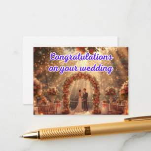 Informações Cartão de Felicitações de Casamento Elegante