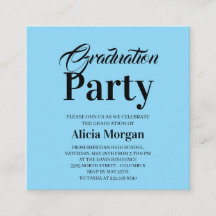Cartão de Festa de Graduação Simples Preto e Branc