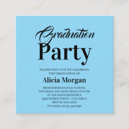 Informações Cartão de Festa de Graduação Simples Preto e Branc