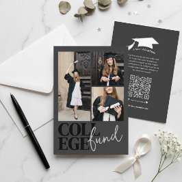 Informações Cartão de Formatura Fundo Charcoal Moderno e Elega