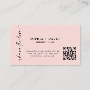 Informações Cartão de Fotos de Casamento com Código QR Moderno