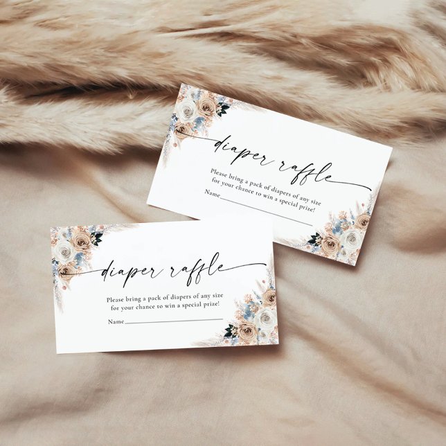 Informações Cartão De Fralda Floral De Ivory E Blue Boho (Criador carregado)