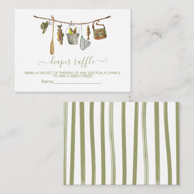Informações Cartão de Fralda Raffle com palha de pesca (Frente/Verso)
