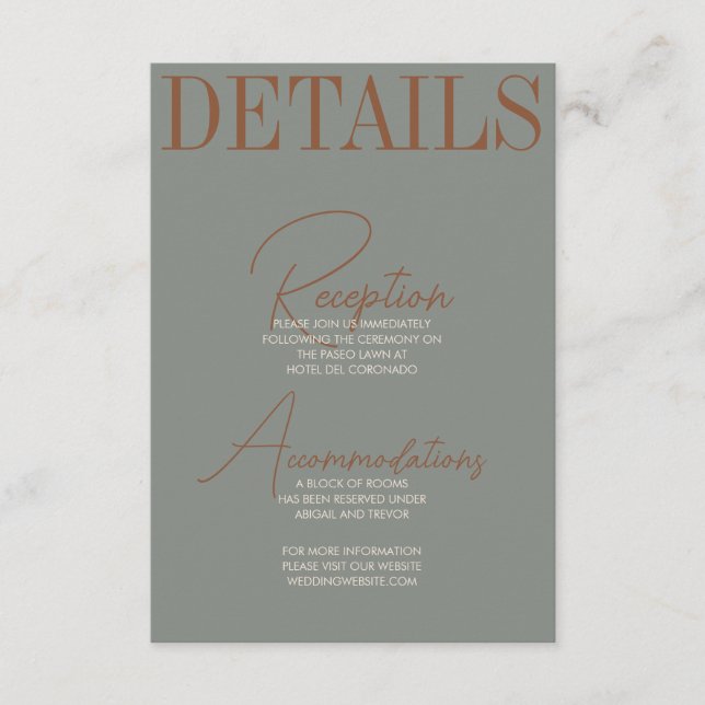 Informações Cartão de gabinete automático em negrito e retrô (Frente)