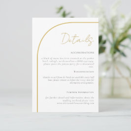 Informações Cartão de Gabinete com Detalhes do Casamento de Ar