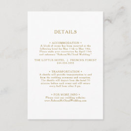 Informações Cartão de gabinete com detalhes Dourados minimalis