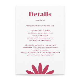 Informações Cartão de gabinete Daisy Wedding