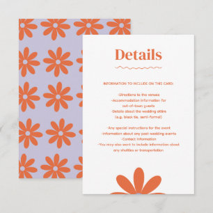 Informações Cartão de gabinete Daisy Wedding
