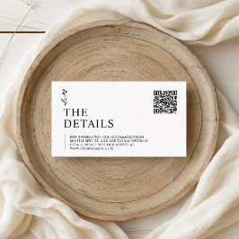 Informações Cartão de gabinete de casamento branco e preto min