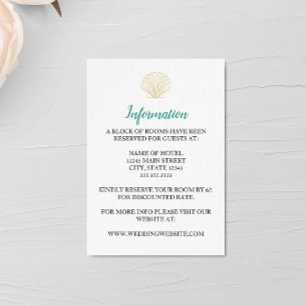 Informações Cartão de gabinete de casamento de Seashell minima