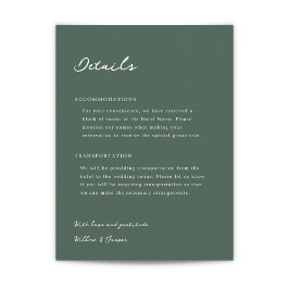 Informações Cartão de gabinete de casamento Pensacola