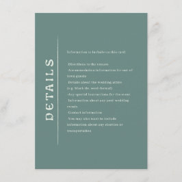 Informações Cartão de gabinete de casamento San Miguel