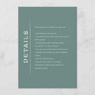 Informações Cartão de gabinete de casamento San Miguel