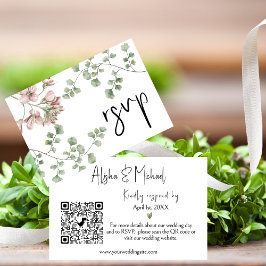 Informações Cartão de gabinete de código QR RSVP de Casamento 