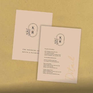 Informações Cartão de Gabinete de Detalhes de Casamento Russo