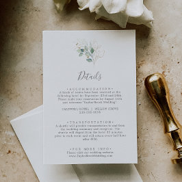 Informações Cartão de Gabinete de Detalhes do Casamento Airy G