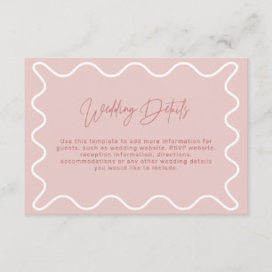 Informações Cartão de Gabinete de Detalhes do Casamento de Fro