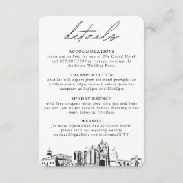 Informações Cartão de Gabinete de Detalhes do Casamento San Di