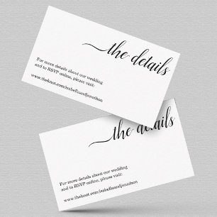 Informações Cartão de gabinete de site de casamento minimalist