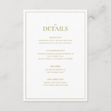 Cartão de Gabinete Detalhado de Casamento Dourado 