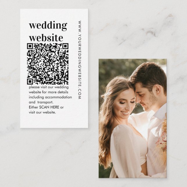 Informações Cartão de Gabinete do Site de Casamento Negrito co (Frente/Verso)