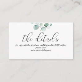 Informações Cartão de Gabinete do Site de Detalhes do Casament