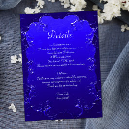 Informações Cartão de Gabinete para Detalhes do Casamento Real
