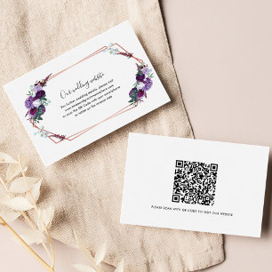 Informações Cartão de Gabinete para Site de Casamento Floral P