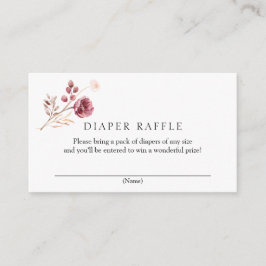 Informações Cartão de Gabinete Raffle de Fralda Autumn Burgund
