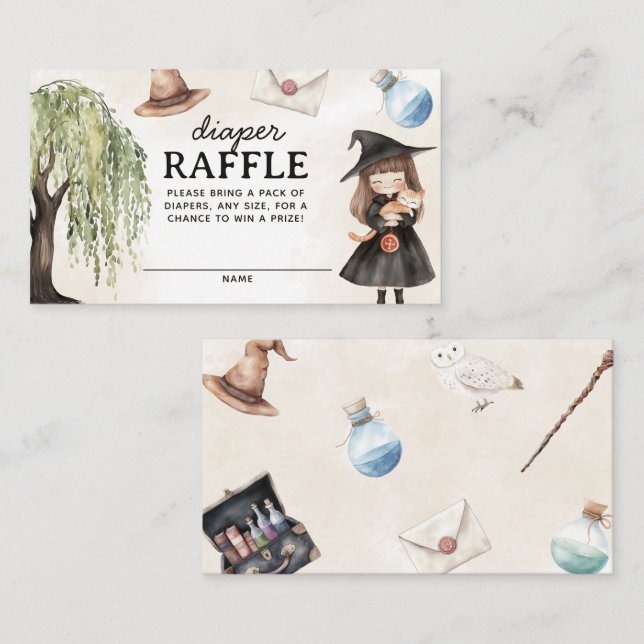 Informações Cartão de gabinete Raffle para Fralda de Assistent (Frente/Verso)