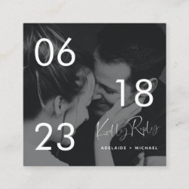 Informações Cartão de gabinete RSVP de casamento de foto simpl