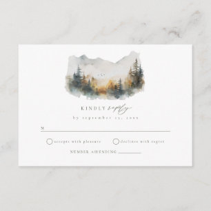 Informações Cartão de Gabinete RSVP de Casamento Florestal Woo