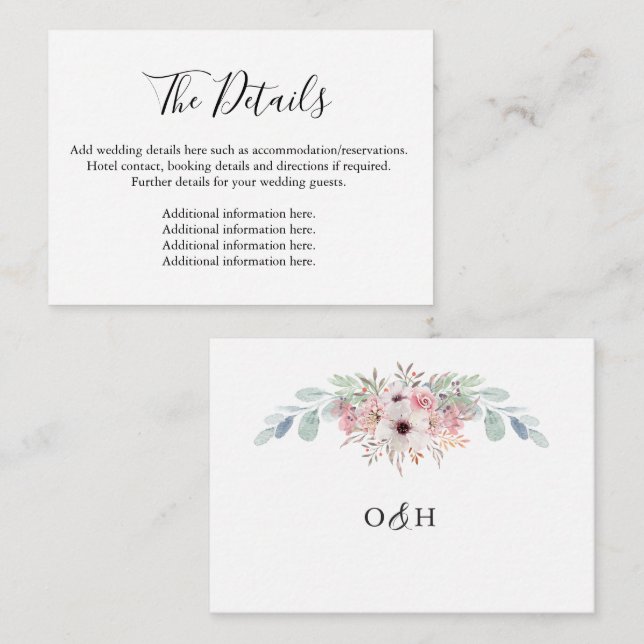 Informações Cartão de Gabinete Rustic Eucalyptus Greenery Deta (Frente/Verso)