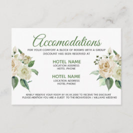 Informações cartão de hospedagem com pintura de rosa em água