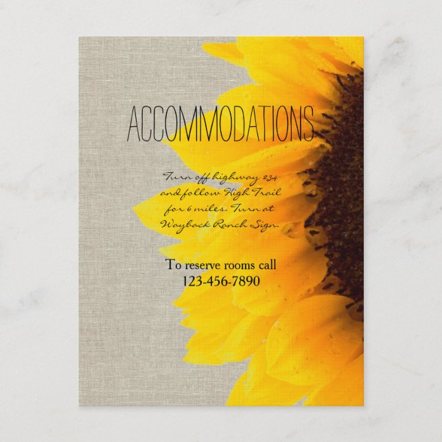 Informações Cartão de Hospedagem para Casamento Rústico de Gir (Frente)