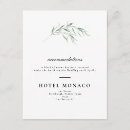 Informações Cartão de Hotel de Casamento com Vegetação Luxuria