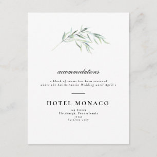 Informações Cartão de Hotel de Casamento com Vegetação Luxuria
