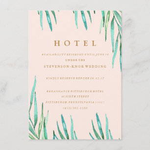 Informações Cartão de Hotel Modern Tropical Beach Wedding