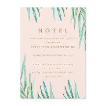 Cartão de Hotel Modern Tropical Beach Wedding
