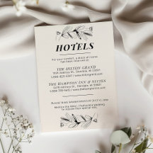 Cartão de Hotel Vintage Black & Cream Retro Weddin