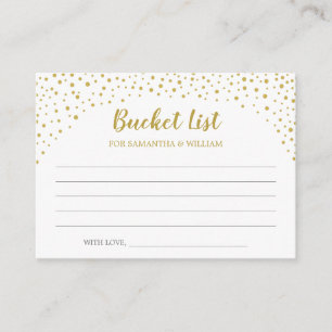 Informações Cartão de Ideias de Lista de Baldes de Confetti Do