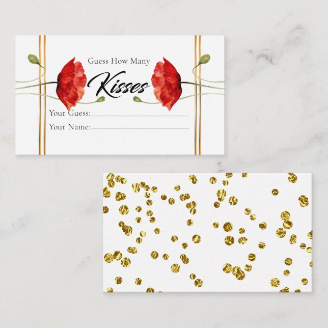 Informações Cartão de Inclusão de Beijos de Noiva Elegante (Frente/Verso)