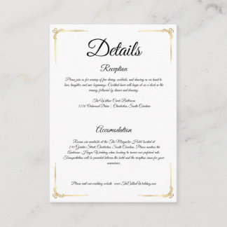 Informações Cartão de inclusão de casamento elegante com detal