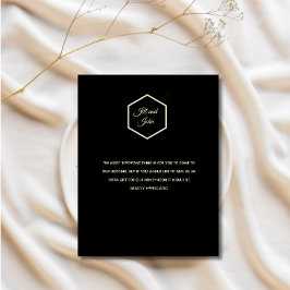 Informações Cartão de Inclusão de Casamento Elegante Preto Dou