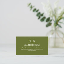 Cartão de Inclusão de Casamento em Verde Salvia co