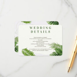 Informações Cartão de Inclusão de Casamento Tropical Romântico